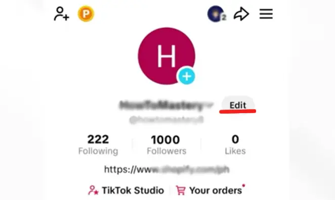 Tap Edit profile