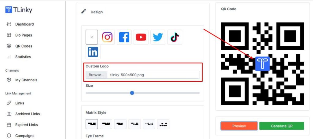 Step 5: Uploading Your Logo on Qr Code