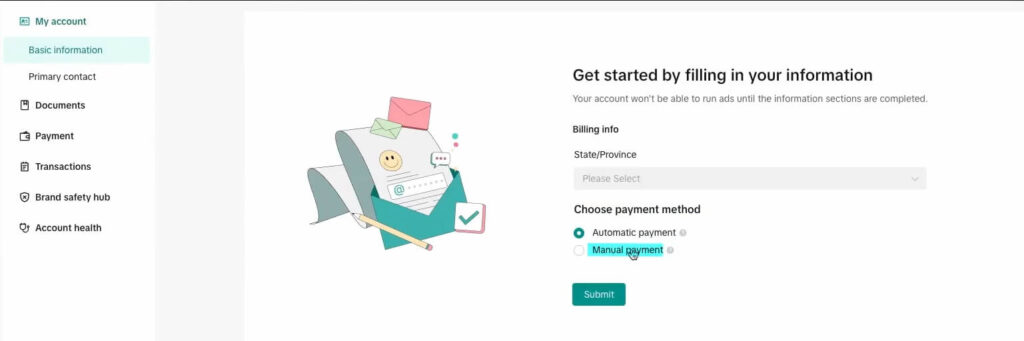 TikTok ad Payment Method