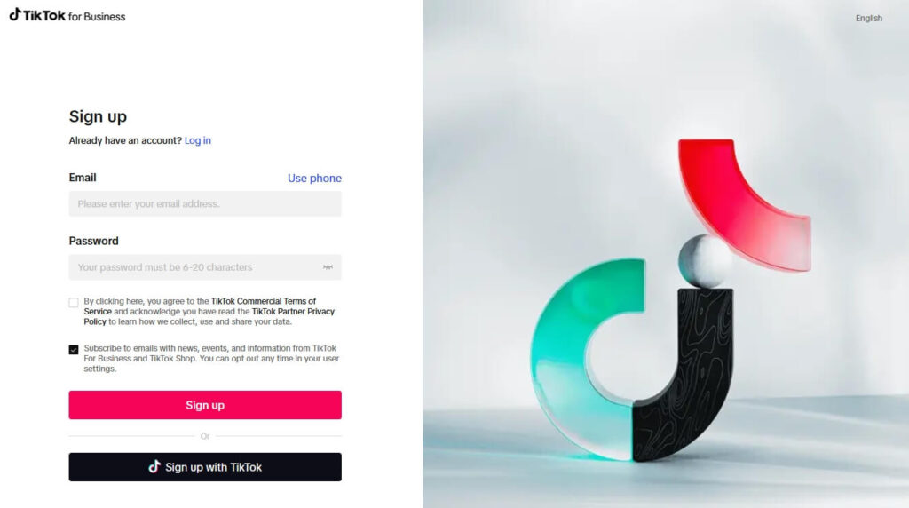 TikTok Ads Manager Sign Up