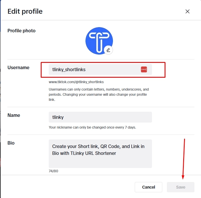 Change TikTok Username