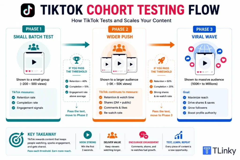 TikTok cohort testing flow