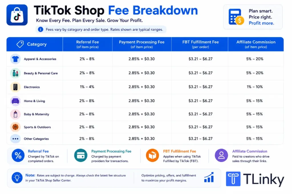 TikTok Shop fee breakdown