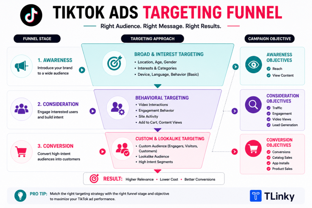 TikTok Ads targeting funnel