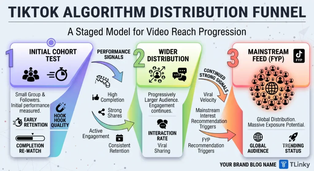 TikTok algorithm distribution funnel