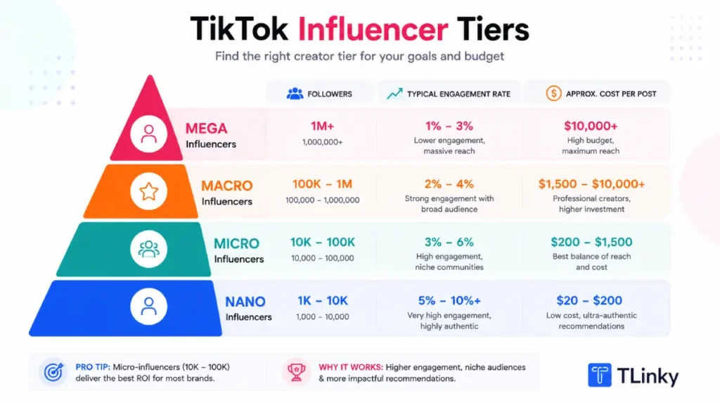 TikTok influencer tier pyramid