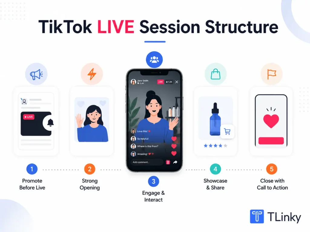 TikTok LIVE session structure
