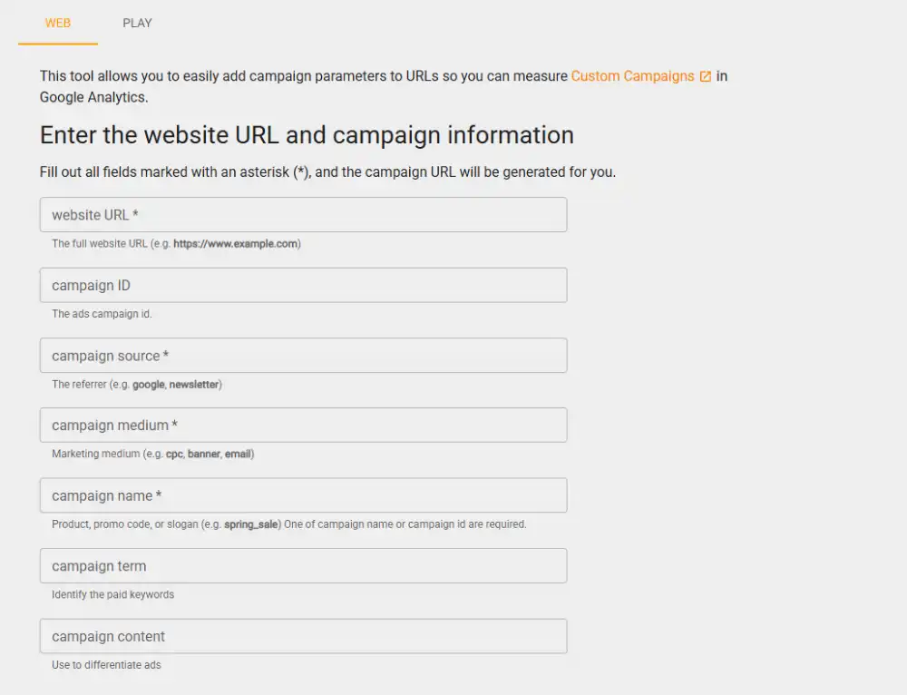 Google Campaign URL Builder