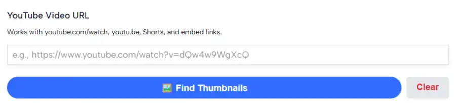YouTube Thumbnail Downloader tool interface for downloading video thumbnails in high quality