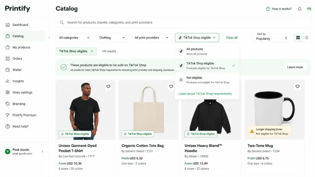 Shopify TikTok Shop sales channel connection