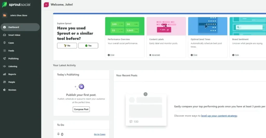 Sprout Social dashboard
