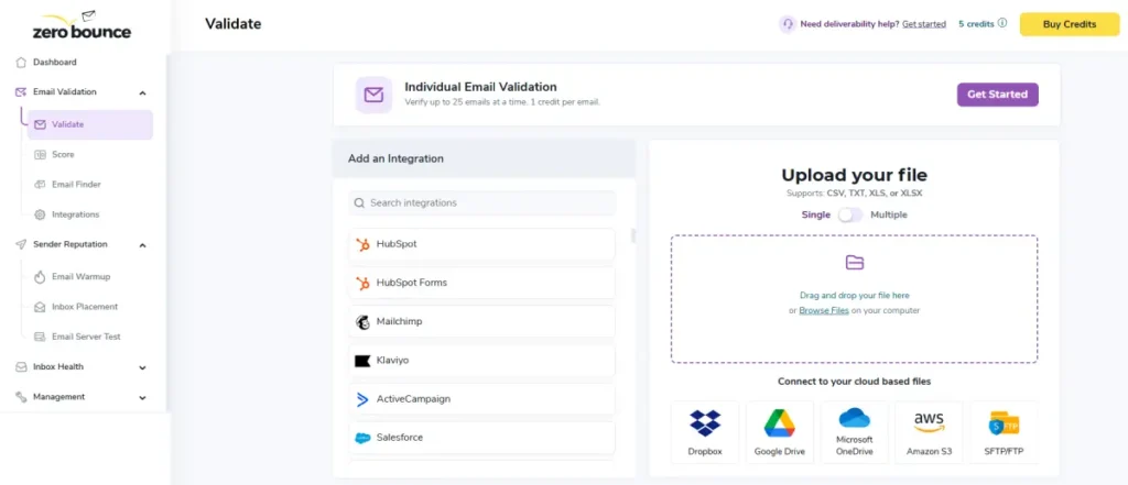 ZeroBounce validation features