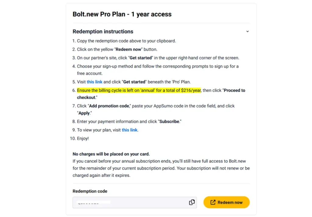 AppSumo Products page Actions dropdown menu with Redemption Information option highlighted