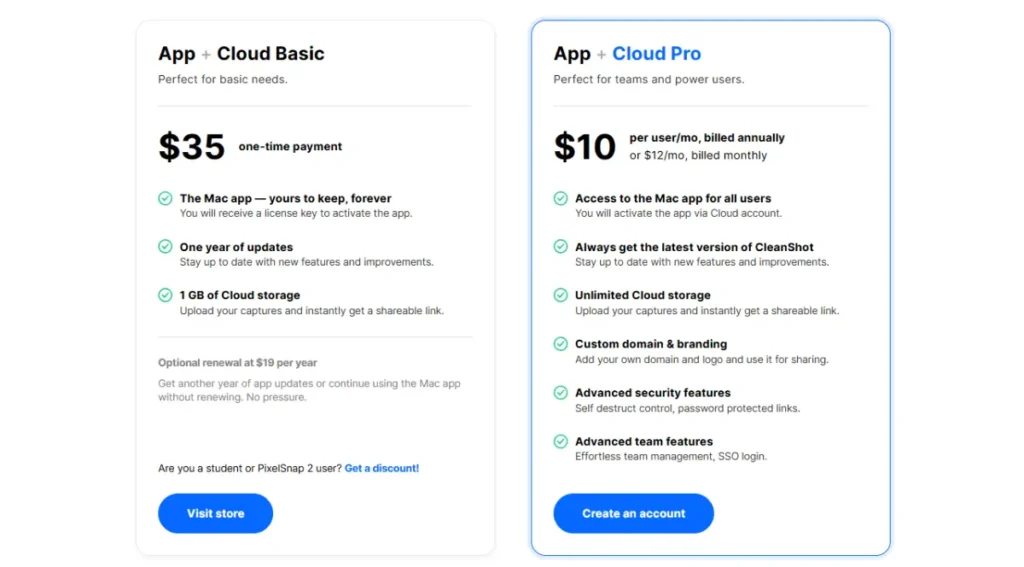 CleanShot X Pricing