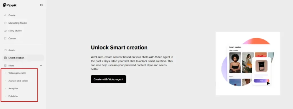 Pippit AI features