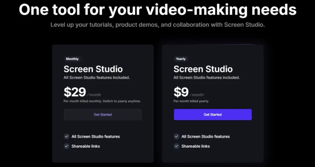 Screen Studio Pricing